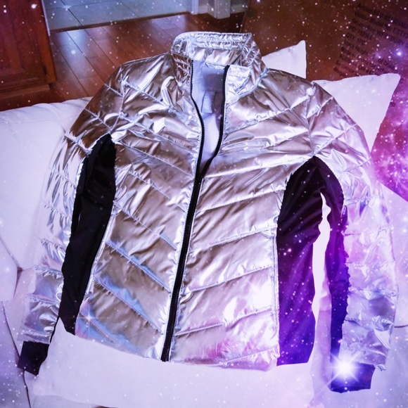Aeropostale Jackets & Blazers - Moto Metallic rad jacket XL w/ thumbholes!!